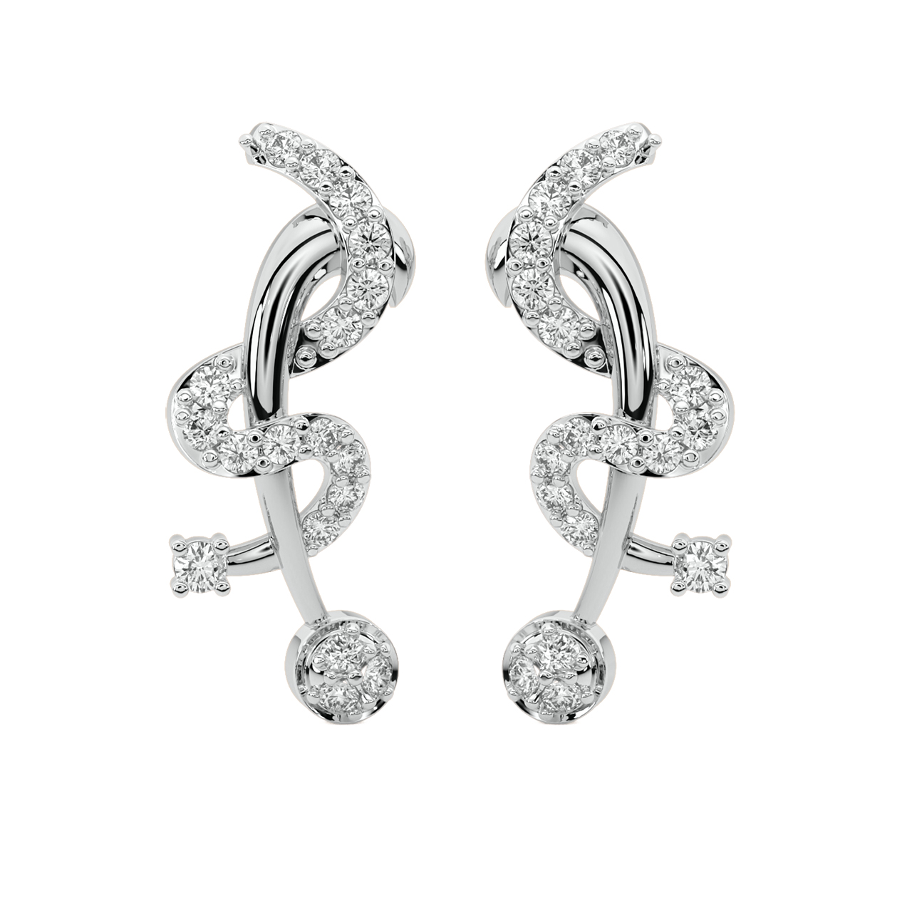 Ivy Round Diamond Stud Earrings